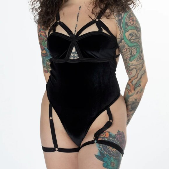 Solstice Intimates Mamba Harness Thong Bodysuit (XXL) - Picture 1 of 8